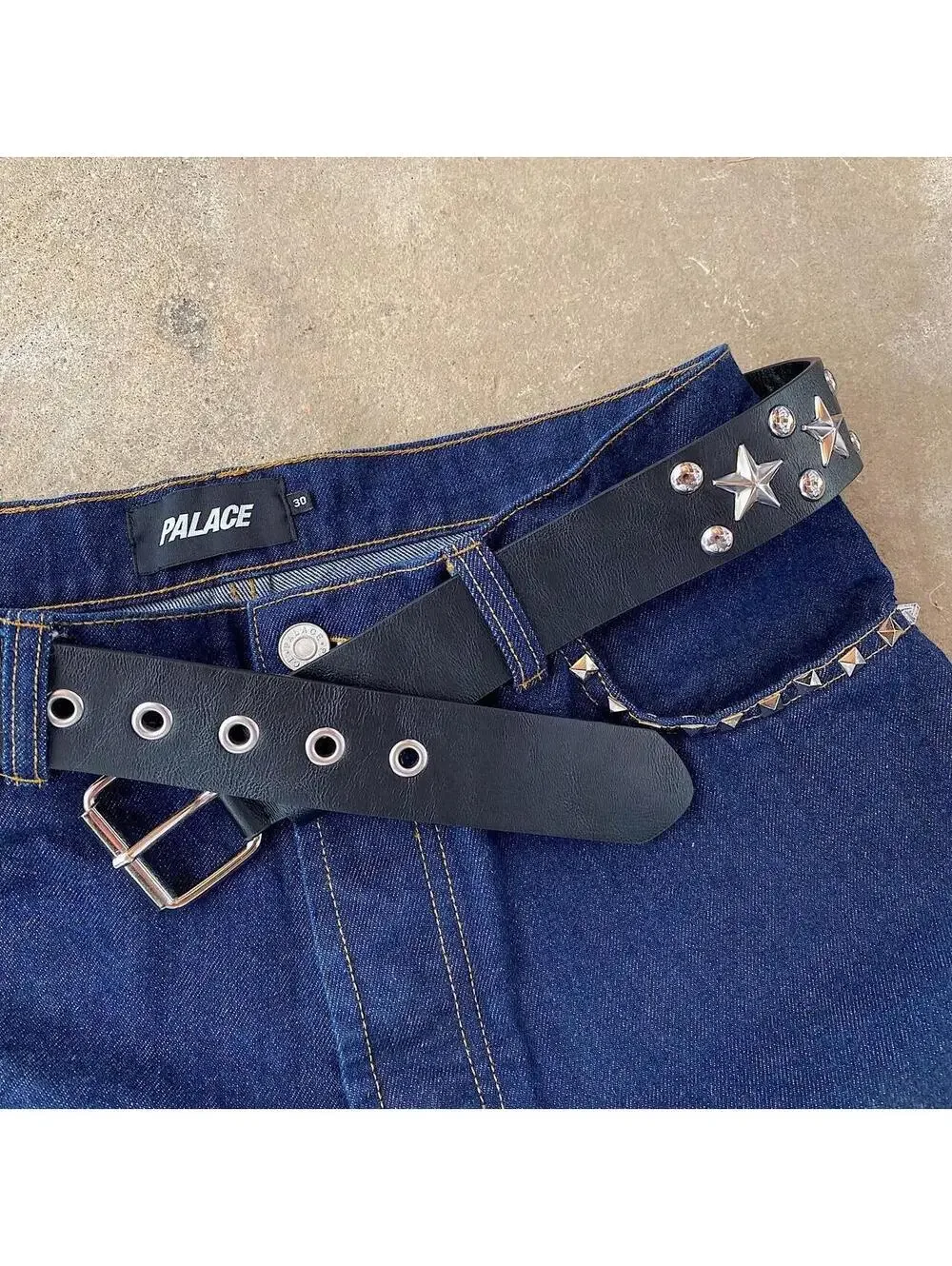 Essential Star Studded Rivet Belt Y2k 2000s style studded punk goth brown and